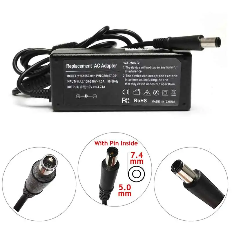 Laptop AC Adapter Power Supply 19v 4.74a Notebook Elitebook Charging Adapter EuUS Standard Power Cord cargador For HP charger (6)