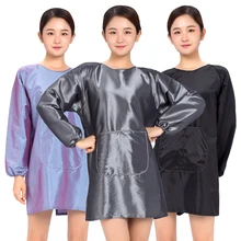 Ретро Парикмахерская накидка большие карманы дизайн длинный передник одежда для парикмахерской стрижки волос Перми краситель стильная ткань обертывания 1212