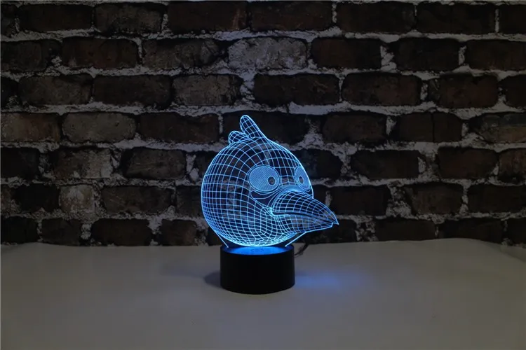 Yjm-2843 милые игры Птица Дизайн 3D атмосферу Крытый фары подарок для ребенка фонари с супер 3d эффект illusional огни