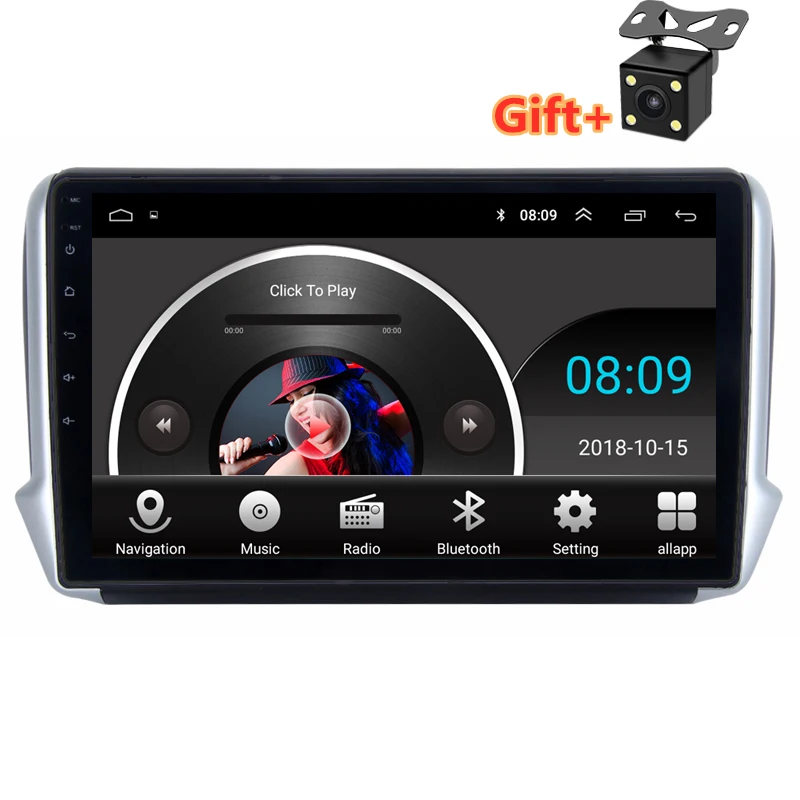 

10.1" 2.5D IPS Android 8.1 Car DVD Multimedia Player GPS for Peugeot 2008 208 2013 2014-2016 audio car radio stereo navigation