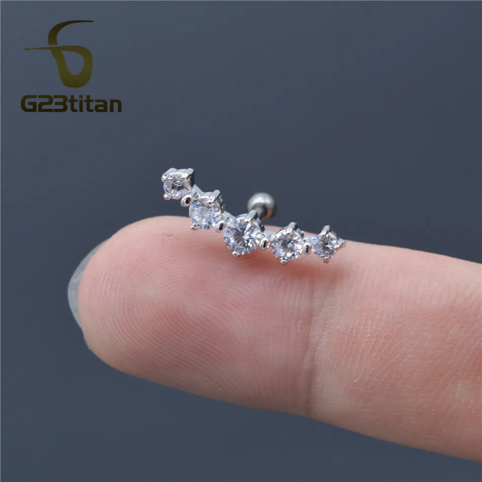Мужское кольцо для пирсинга G23titan серьги гвоздики с кристаллами аксессуары