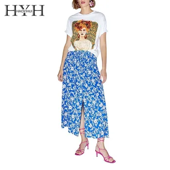 

HYH Haoyihui Round Neck Loose Casual Simple Personality Hit Color Creative Character Pattern Printing Regular T-shirt
