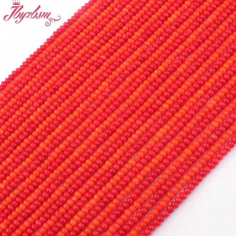 

2x3mm Smooth Rondelle Coral Beads Natural Stone Beads For DIY Necklace Bracelets Earring Jewelry Making Loose 15" Free Shipping