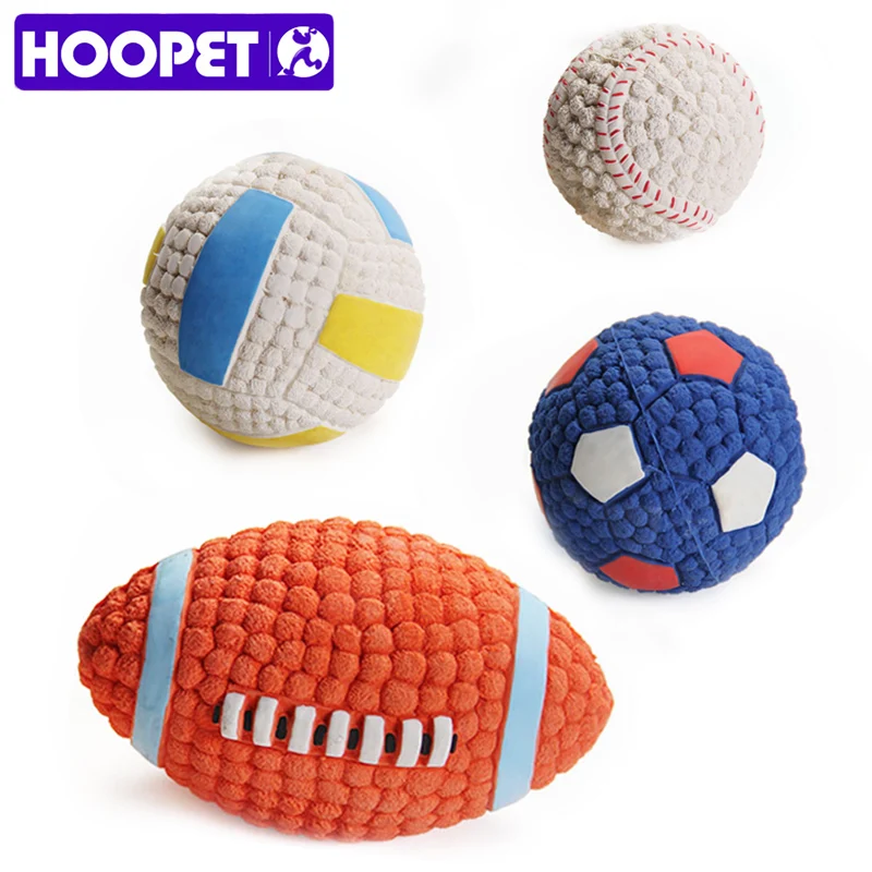 HOOPET Pet Dog Toy Balls Squeak Puppy Toys Interesting Tennis Football Tooth Cleaning Toys for Dogs 2