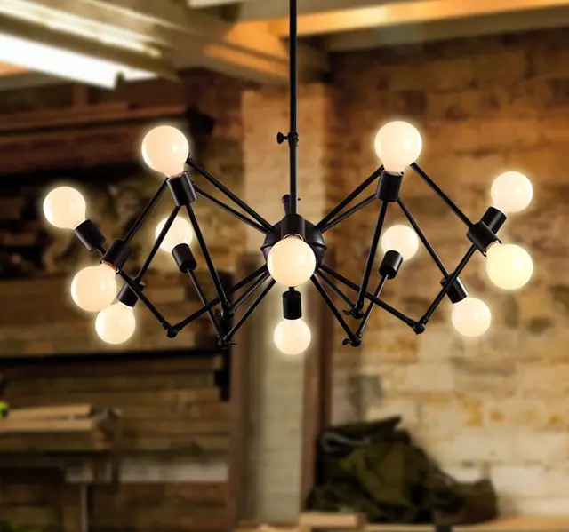 Modern Chandelier Cahaya 12 Kepala Lampu Gantung Untuk Ruang Tamu Spider Desain Vintage Disesuaikan DIY Tanpa Modern Chandelier Cahaya 12 Kepala Lampu Gantung Untuk Ruang Tamu Spider Desain Vintage Disesuaikan DIY Tanpa