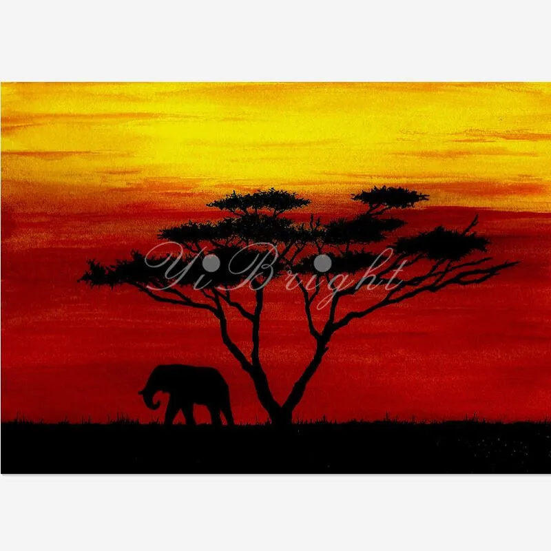 

5d Diamond Painting Sunset On The Serengeti Cross Stitch Needlework Home Decorative Full Square Diamond Embroidery hand-art LRR