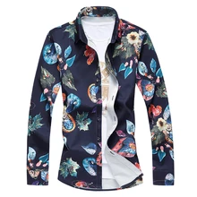 2018 New Long Sleeve Men Shirts Plus Size L-6XL 7XL Spring Autumn Male thick Fashion Slim Fi Floral Printed Dress Shirts 2018 New Long Sleeve Men Shirts Plus Size L-6XL 7XL Spring Autumn Male thick Fashion Slim Fi Floral Printed Dress Shirts