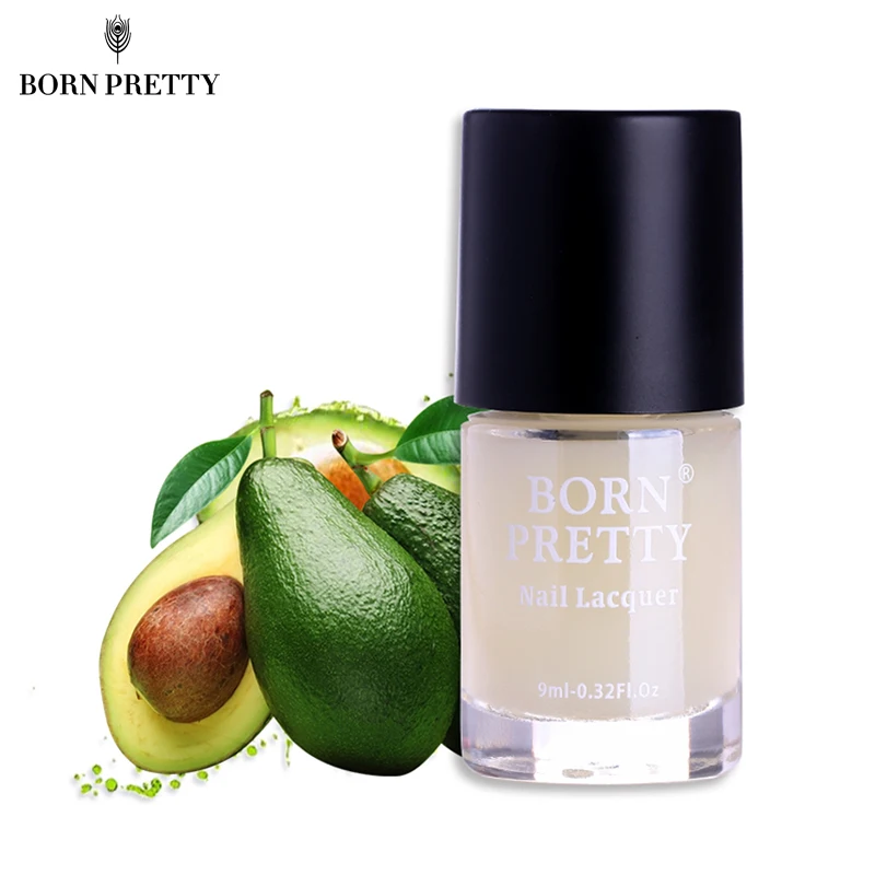 BORN PRETTY Replenishing Nail Care Base Coat 9ml Natural Avocado Reinforcement Oil Manicure Nail Cure Polish