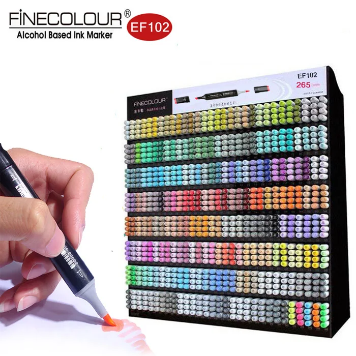 Finecolour 265 Colors Dual Brush Markers EF102 Set Graffiti Design