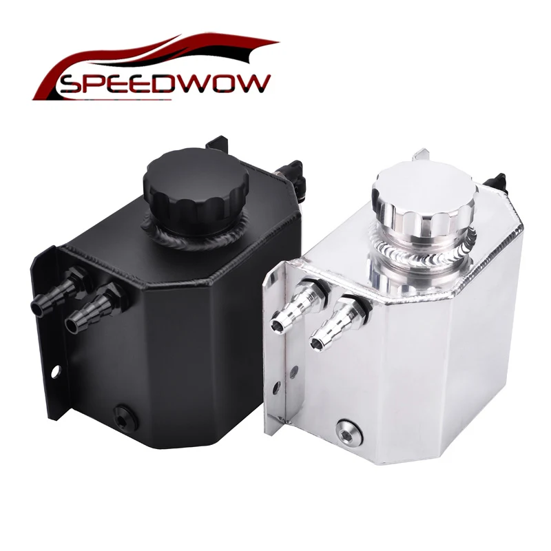 

SPEEDWOW Universal 1000ml Aluminum Oil Catch Can Tank Reservoir with Drain Plug 1L Racing Oil Catch Tank