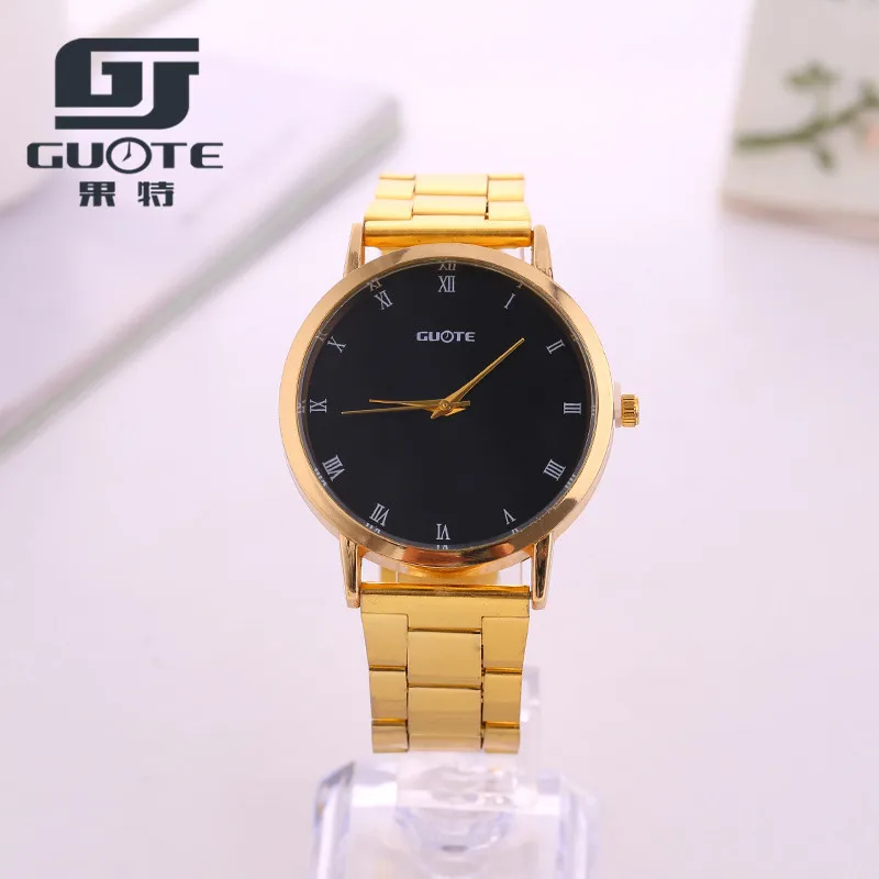 

Relogio Masculino Men Watch GUOTE New Fashion Simple Style Watch Military  Gold Stainless Steel Quartz Watches Montre Femme Hot