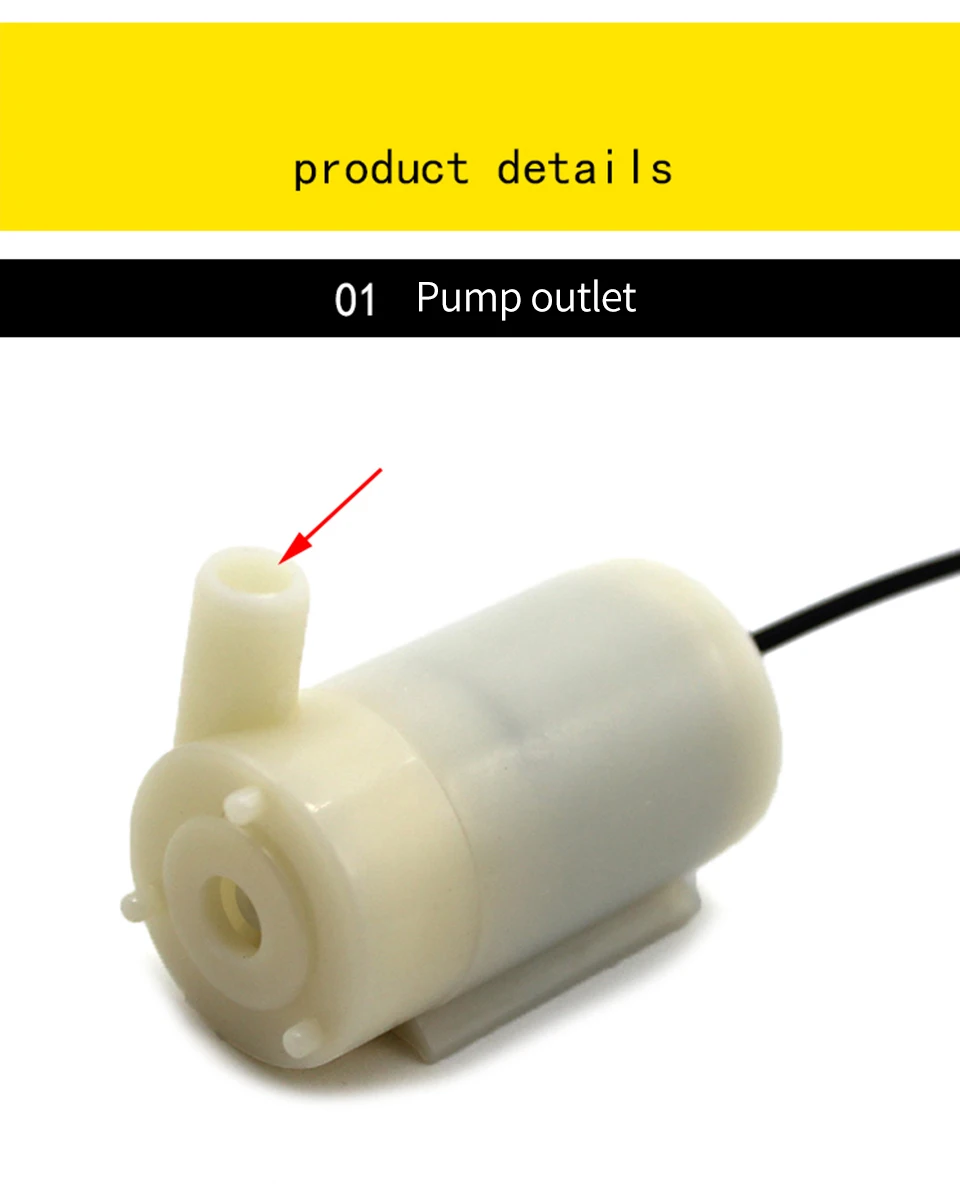Мини Micro погружной водяной насос низкого Шум насос постоянного тока 3 V-5 бесщеточный электродвигатель постоянного тока насос 100L/ч для