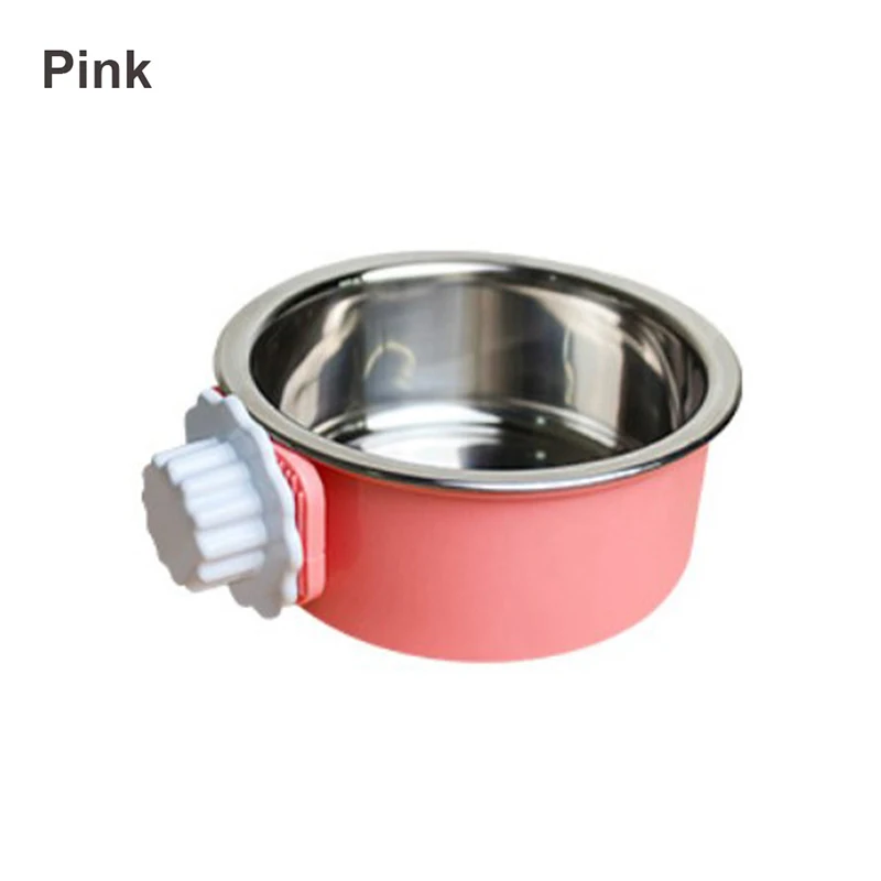 Pet Bowl Stainless Steel Water Food Feeder Feeding Dog Puppy Cat Hanging Cage Square Bowls Pet Supplies Pet Dog Cat Crate Cage