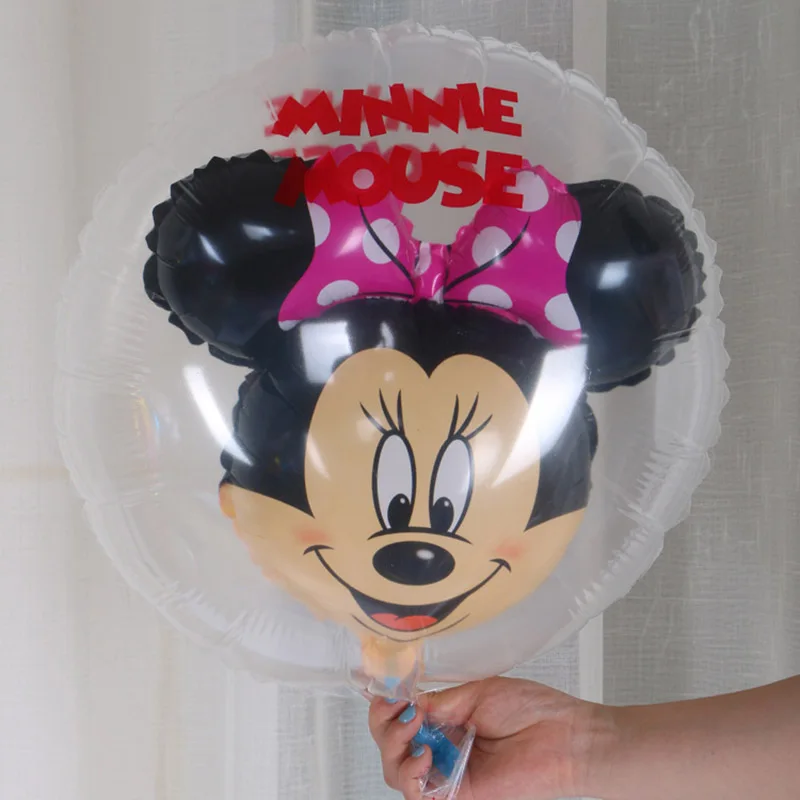 Mickey Minnie transparent balloons lovely Mickey Mouse The ball in the ball Aluminum ball Birthday party decoration kid toy - Цвет: C