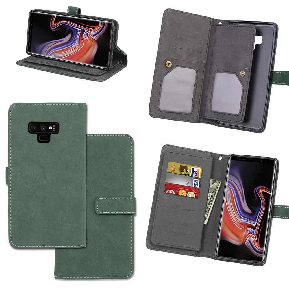 Капа Fundas для samsung Galaxy Note9 держатель чехол для samsung Galaxy Note 9 кожа чехол для телефона 9 слотов для карт
