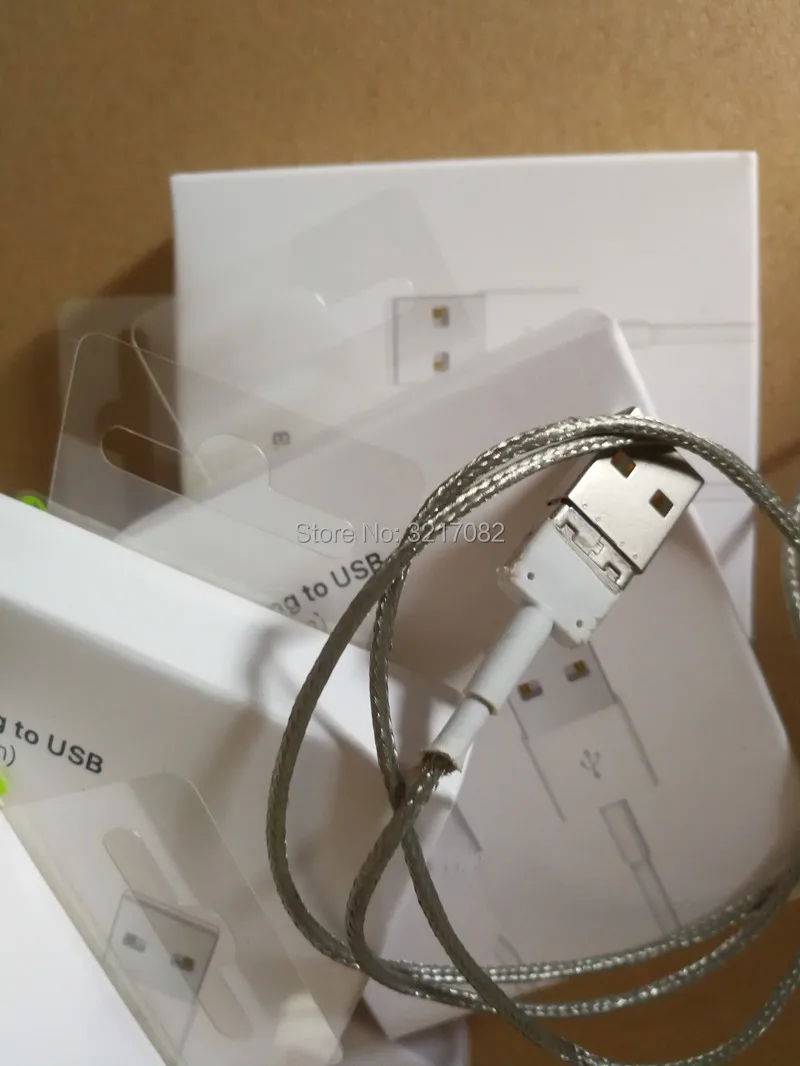 

100pcs/lot 1m 3ft OD 3.0mm AAAA+ Quality USB Metal braiding Data Sync Charger Cable For ip8 7 6s 6 5s x with retail Original box
