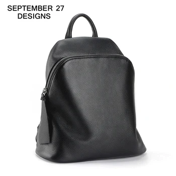 

Women Backpack 100% Nature Real Genuine Leather Black Backpacks Ladies's Schoolbag Teenagers Bag Girls Fashion Knapsack Holiday
