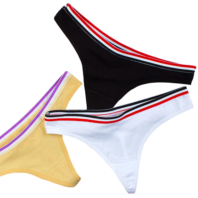 Сексуальные хлопковые Модные женские дышащие трусы в спортивном стиле, 5 цветов, Мягкие Бесшовные стринги, нижнее белье, 1 шт., простой дизайн