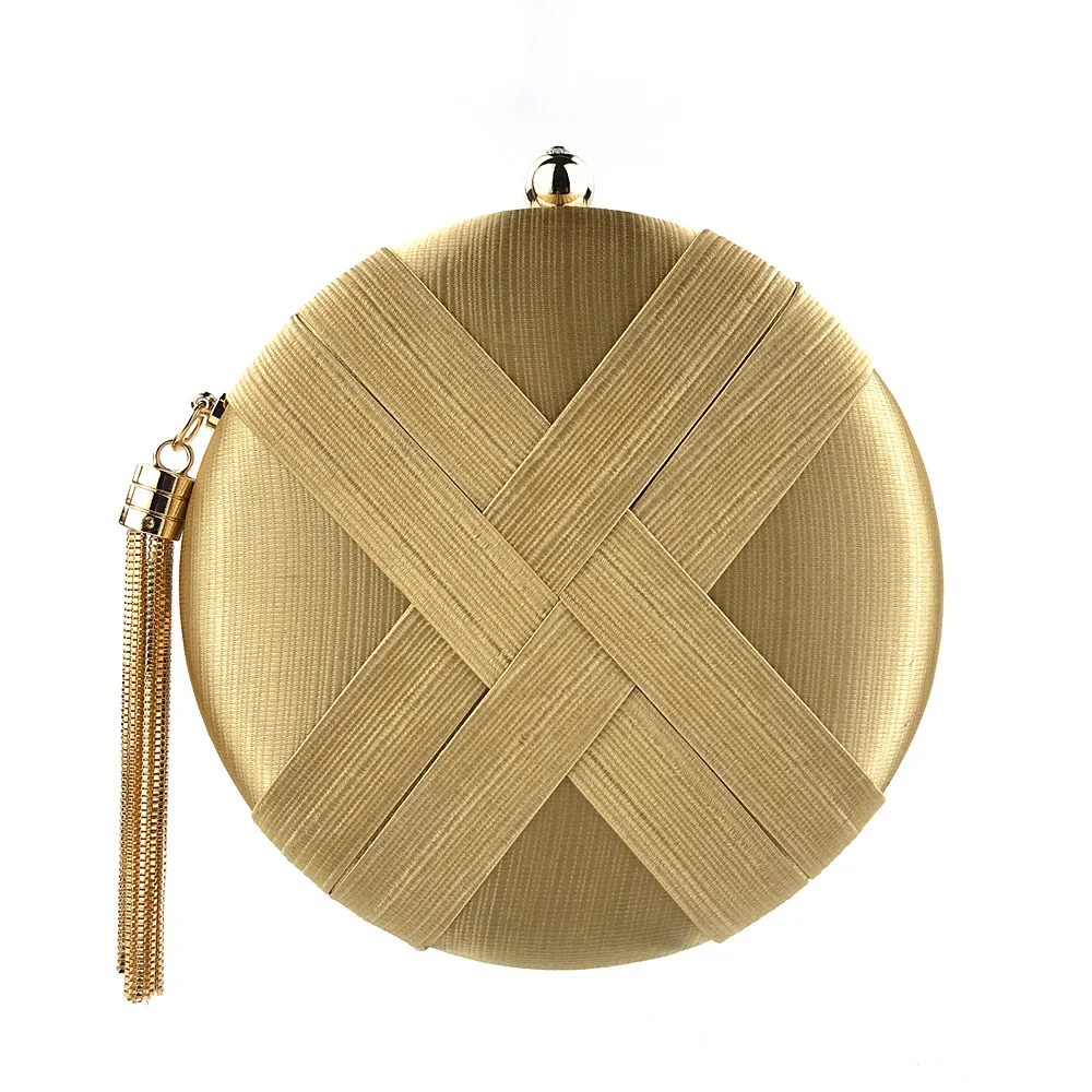 

Tassel Round Women Clutch Box Evening Party Metal Chain Hand Bag Wallet Ladies hasp party handbags small bags bolsa feminina