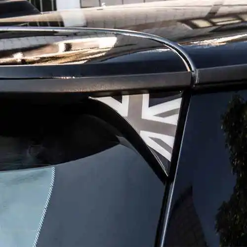2 шт., автомобильная наружная задняя Задняя Крышка багажника, задние плавники, спойлер, крыло, 3D наклейка, наклейка для BMW Mini Cooper F55 F56, аксессуары для стайлинга автомобилей - Название цвета: Gray Union Jack
