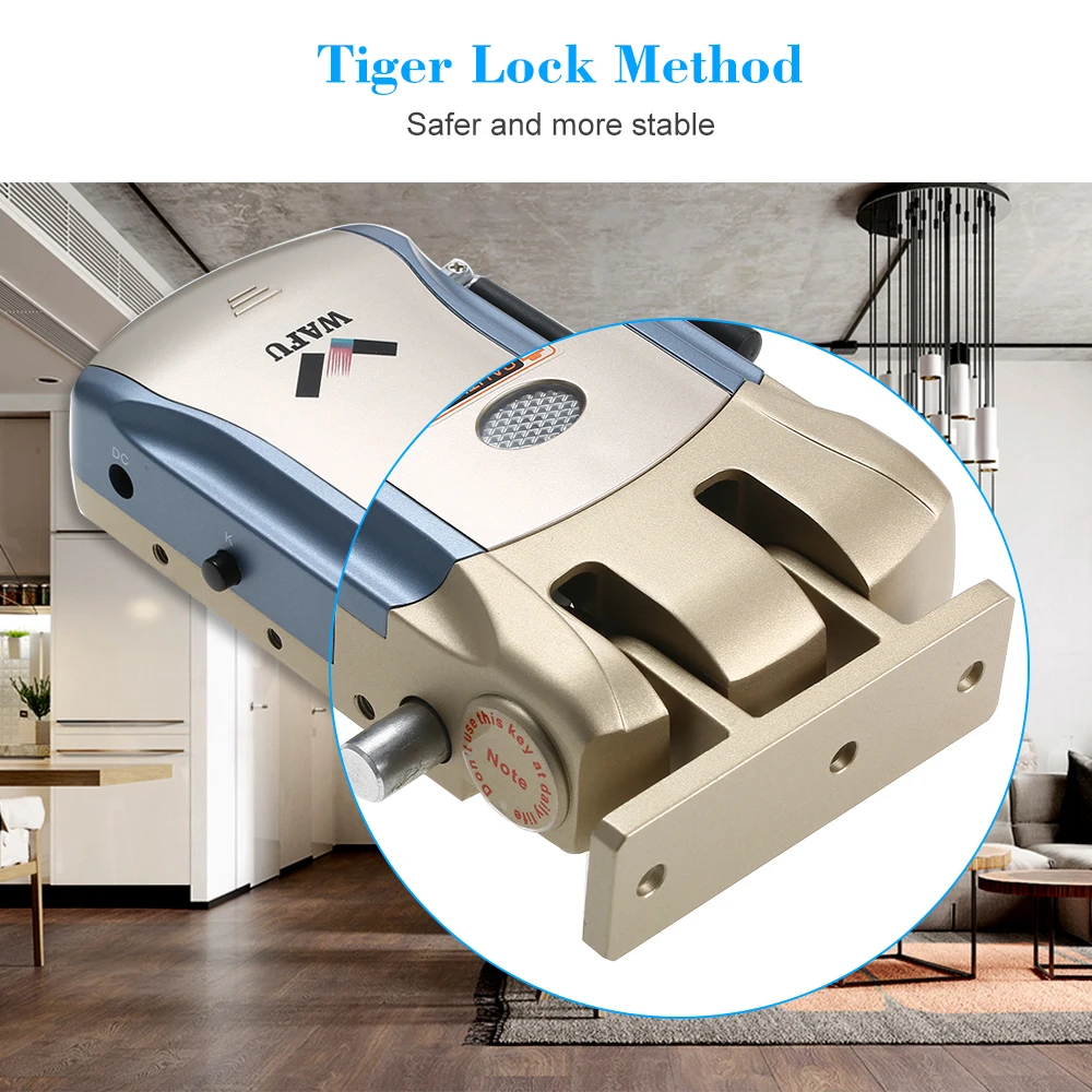 WAFU WF-008U Remote Control Intelligent Electronic Lock Invisible Keyless Entry Door Lock APP Unlocking with 4Remote Controllers WAFU WF-008U Remote Control Intelligent Electronic Lock Invisible Keyless Entry Door Lock APP Unlocking with 4Remote Controllers