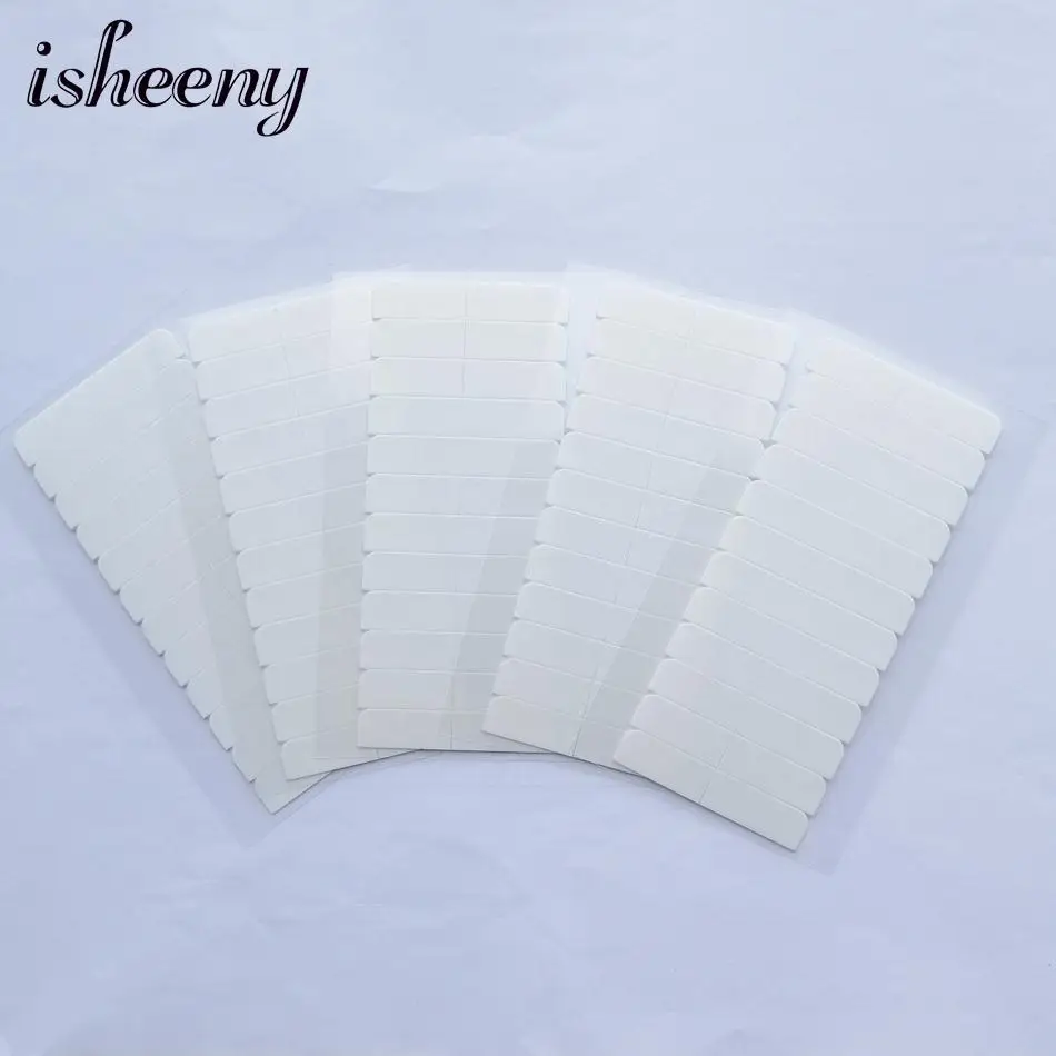 Isheeny 5pcs Double-Side Adhesive Tape Tabs For Lace Wig/Closure/Tape Hair Ecological Super Stick Seamless Replacement Tape Blue