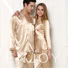 Роскошные мужские летние шелковые повседневные пижамные комплекты для пары, женские пижамы, пижамы для влюбленных, домашняя пижама, домашняя одежда