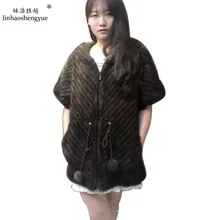 Linhaoshengyue Natural half sleeve weave mink fur