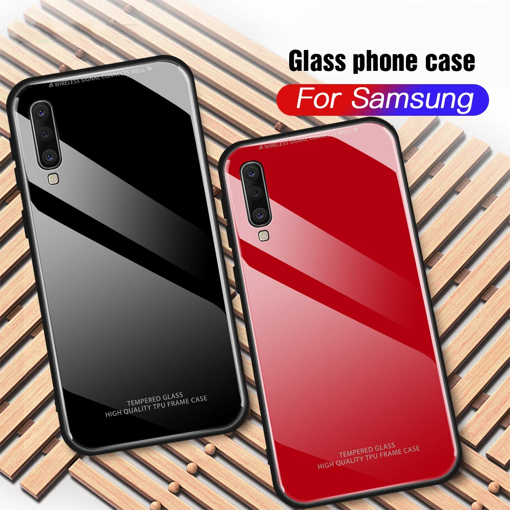 Shockproof Tempered Glass Case For Samsung A50 A30 A10 A40 A60 A70 S10 S9 S8 Plus S10e A7 A9 A52 A51 A72 A71 A13 A52S Hard Cover samsung flip phone cute