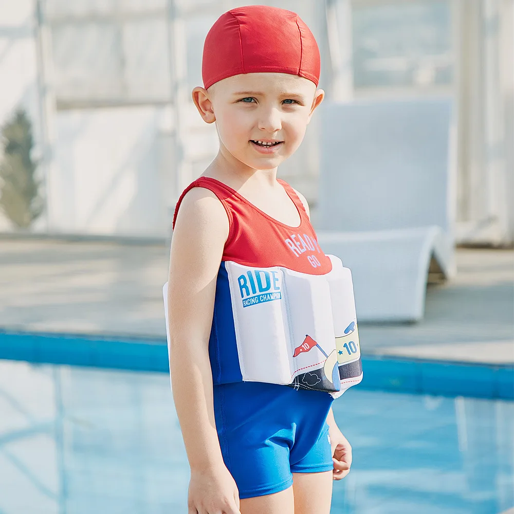 SABOLAY kid One Piece Summer Buoyant life Vest rashguard Floatation