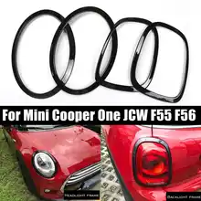 4 шт., автомобильные фары, задние фары, обода, накладные кольца для Mini Cooper One JCW F55 F56, аксессуары для стайлинга автомобилей