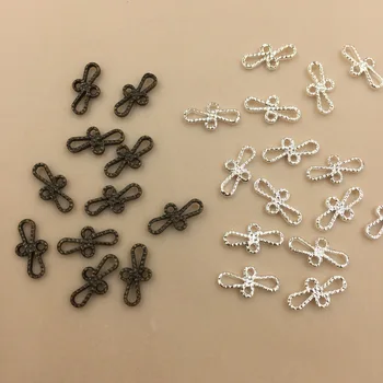 

SEA MEW 10mm*4mm Metal Brass Flowers Connector Pendant With 2 Loops For Jewelry Making 100 PCS