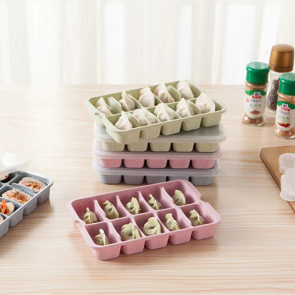 

Wheat Straw Eggs Dumplings Storage Tray Sub-grid Fresh Refrigerator Crisper Box Dropshipping Apr02