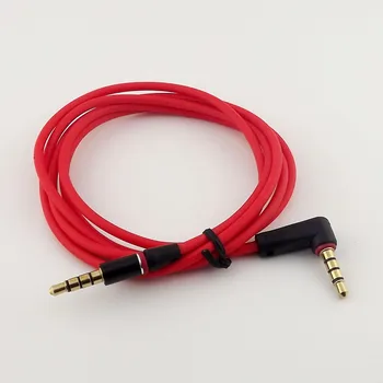 

1pc Red 3.5mm Male To 3.5mm Male L Right Angle Stereo Audio AUX Cable f MP3 4Ft 1.2m