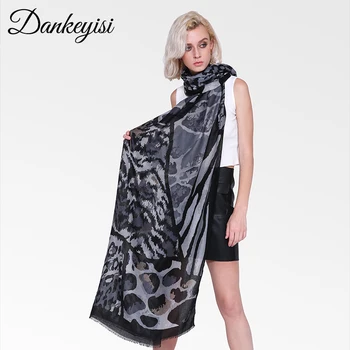

DANKEYISI Spring Autumn Cotton Women Scarf Female Big Soft Shawls Leopard Print Scarf Large Long Pashmina Wraps For Traveling