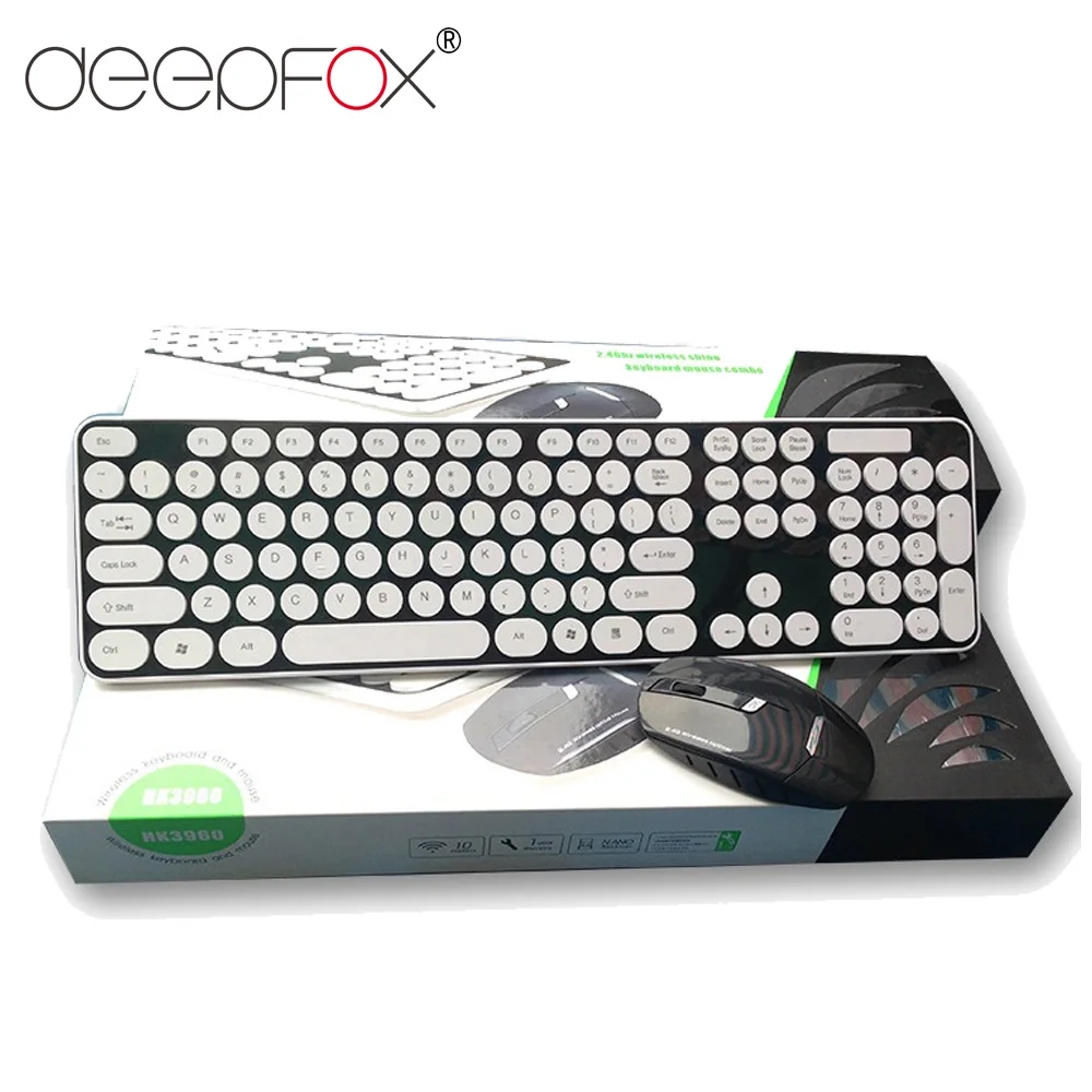 DeepFox 2.4G USB Wireless Keyboard Mouse Combo Mute Mice Keypad Kit Set Multimedia keys For Desktops Laptops Drop Shipping | Компьютеры и