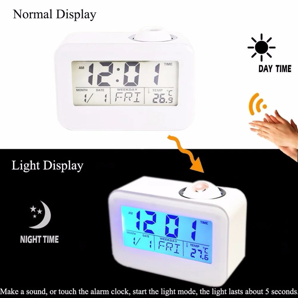 ЖК дисплей проекционные часы электронные стол тумбочка nixie Clock Говорящий