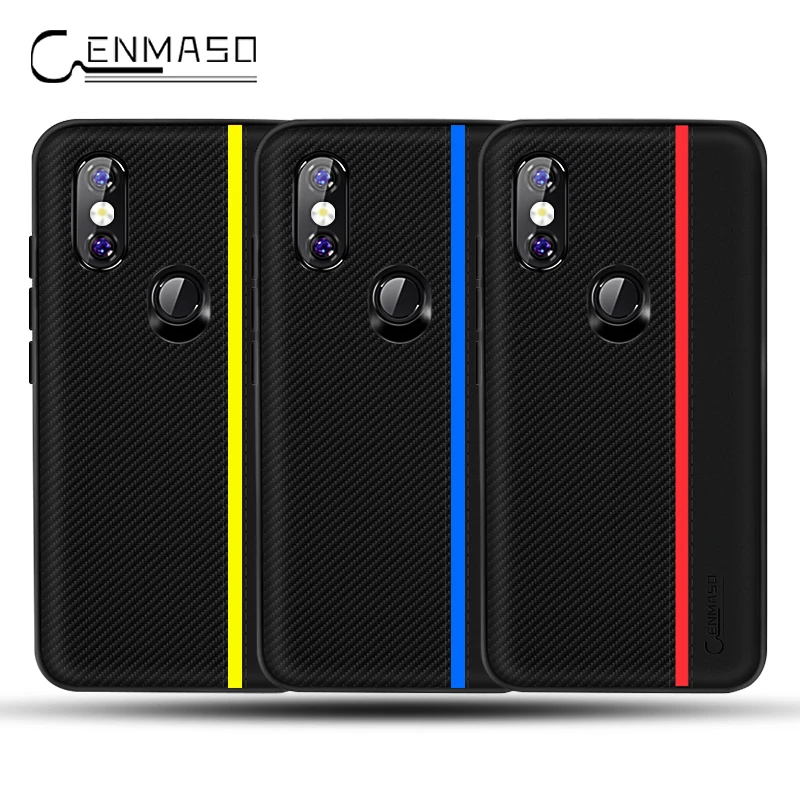 

Xiaomi Mi 8 Case Cenmso Original Carbon Fiber Leather Ultra Thin Shockproof Silicone Soft Xiao Mi Mi8 360 Full Fitted Back Cover