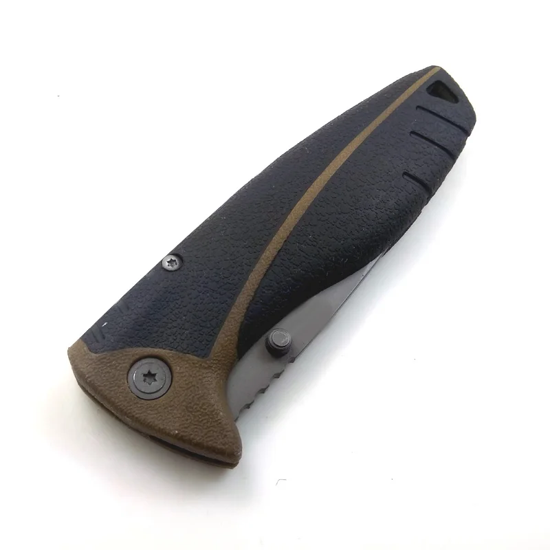 SDIYABEIZ high quality 7Cr17Mov Blade Hunting Hunting Pocket Folding Blade Knife rubber Handle Survival Knife Tactical & Sheath