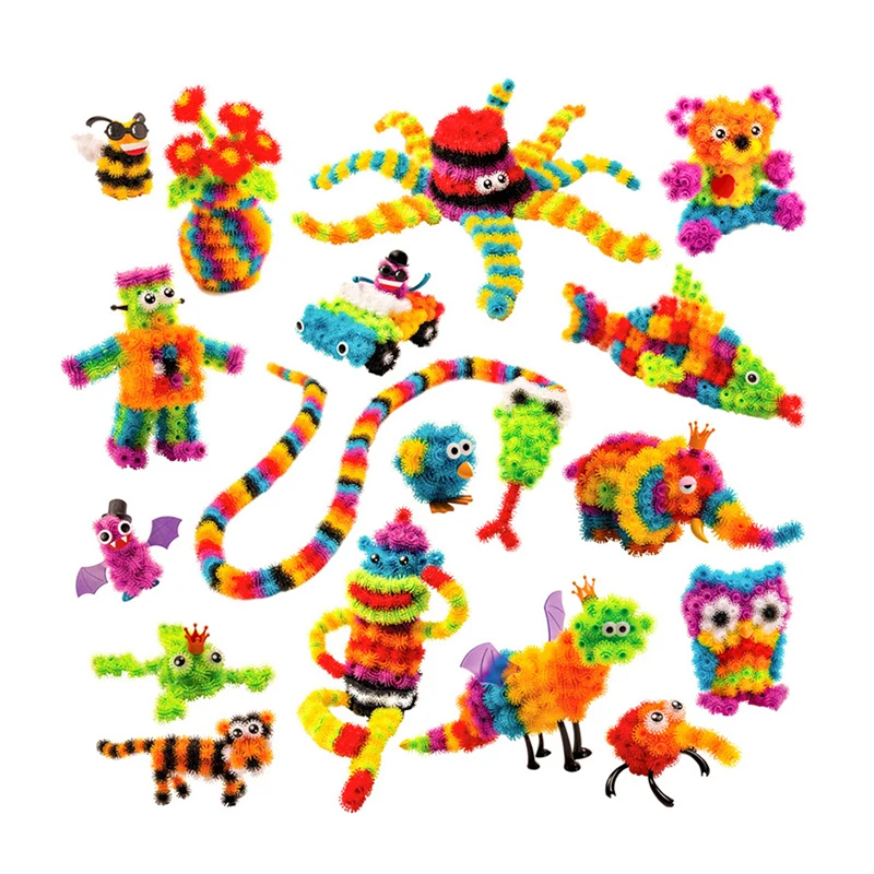 400/700Pcs Thorn Ball Magic Puffer Ball DIY Assembling Toys Assemble Creative Blocks Squeezed Educational Handmade Toys