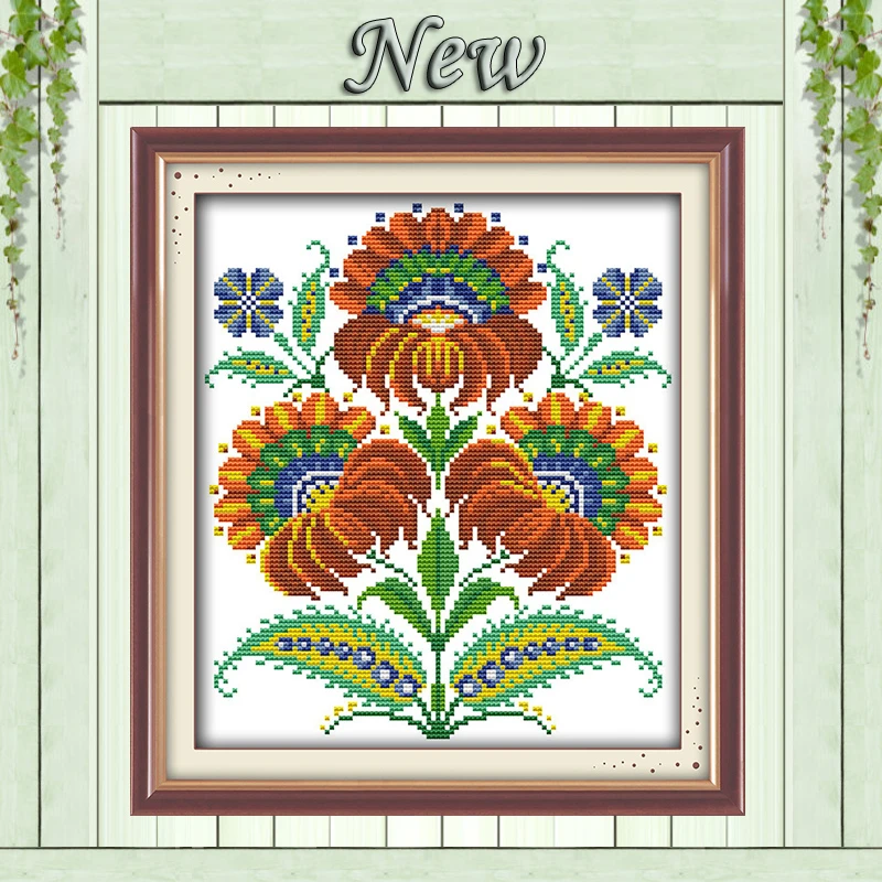 Fancied flowers colourful crafts painting diy counted print on canvas DMC 14CT 11CT Cross Stitch Needlework kits Embroidery Sets | Дом и сад