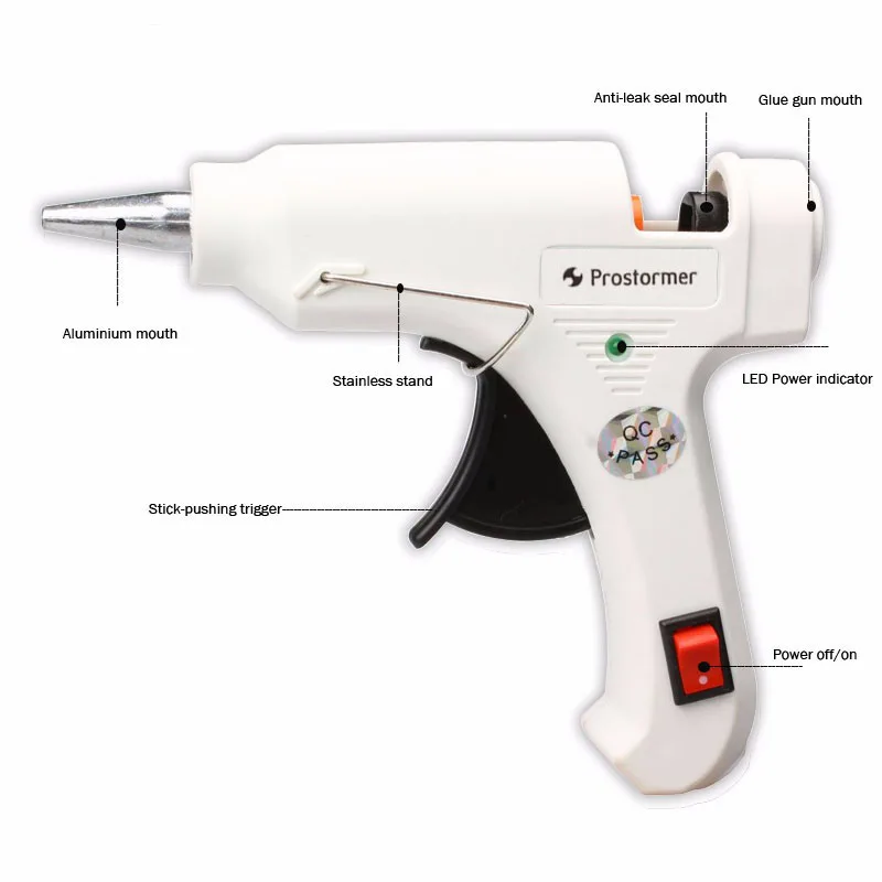 Prostormer 20W EU Plug Hot Glue Gun Professional High Temp Heater Repair Heat tool Industrial Mini Guns Temperature Tool Prostormer 20W EU Plug Hot Glue Gun Professional High Temp Heater Repair Heat tool Industrial Mini Guns Temperature Tool