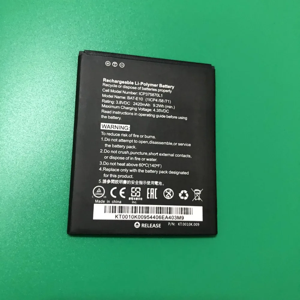 Новый BAT E10 (1ICP4/58/71) 2420 мА/ч Батарея для acer жидкости Z530 Z530S LTE T02 сотовый телефон