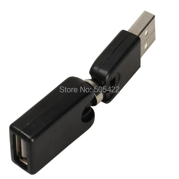 

500pcs/lot Flexible Swivel Twist Angle 360 Degree Rotating USB 2.0 Adapter Connector Wholesale