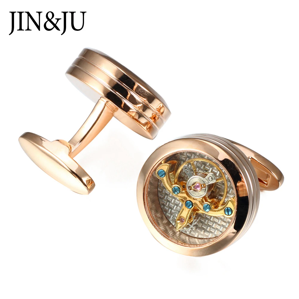 JIN & JU мужские ювелирные изделия Tourbillon Move Мужские t запонки для мужчин s свадебные