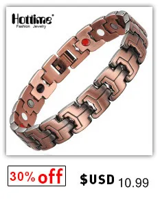 Hottime Health Energy Magnetic Ion Germanium Bracelet Men Pulseras Hombre Chain Link Stainless Steel Bracelet Bangle Women Men