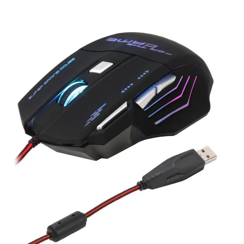  5500dpi Adjustable Firebird 7-key Gaming Mouse Professional Water Cracking Glow Gaming Mouse for PU