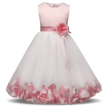 

New Dress 2018 Tulle Gray Baby Flower Girl Wedding Dress Fluffy Ball Gown Birthday Evening Prom Clothing Tutu Party Dress