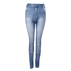 Горячая Распродажа для женщин джинсы обтягивающие леггинсы стрейч брюки для девочек синий