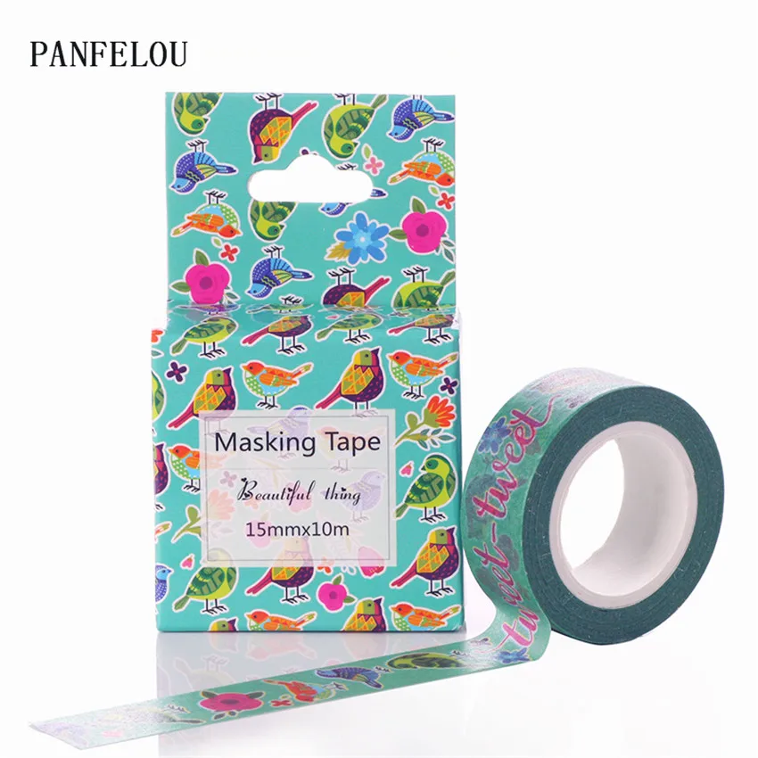 

10M*15mm Flowers birds stickers Washi Masking tape Quality good price HOT sell DIY Scrapbook Embellishments Decoration
